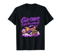 Gia-soos - Parodie TV Take the Wheel - Néon Violet Doré T-Shirt