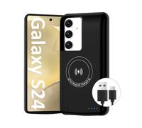 Giabuao Coque Batterie pour Samsung Galaxy S24 15000mAh,Étui Batterie Charge Rapide sans Fil Qi Intelligente Portable Coques d'alimentation, Externe Chargeur Rechargeable PowerBank