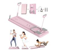 Planche de Pilates Multifonction Pliable avec Rouleau Abdominal avec Support de coude, Support de Machine d'exercice Abdominal, Rebond Automatique et Corde de Tension pour Salle de Sport à Domicile