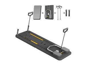 Giabuao Planche Réformateur de pilates pliable multifonction avec rouleau abdominaux avec support de coude,Support de machine d'exercice abdominal,Rebond automatique et corde de tension pour la maison