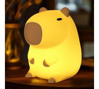 GIACOMO Lampe Capybara, LED Bébé Silicone Veilleuse Capybara, Veilleuse Enfant Rechargeable USB, cadeau pour bébés, Déco Chambre Lampe Chevet, Fonction Minuterie, Veilleuse Pour Enfants Tout Petits