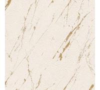 Giacomo M1-No.11042 Marbre Papier peint intissé Beige Doré 10,05 m x 0,53 m
