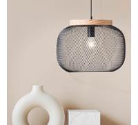 GIADA-Suspension Métal/Bois Ø40cm Noir Brilliant