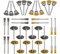 GIAK Brosse en Laiton de Polissage Ensemble 36Pcs Brosses Métalliques Inoxydable Métallique de Forage Brosses Rotatifs pour Perceuse Meuleuse et Autres Outils Rotatifs