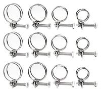 GIAK Colliers de Serrage Double Fil Réglable Tuyaux Clips Clamp Inoxydable 304 Double Pinces Hose Clamp 20mm 25mm 32mm 36mm pour Tuyaux Colliers Tuyau d'Eau Pince (12pcs)
