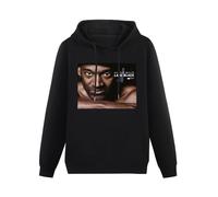 GIALESS Men's Cotton Hooded Marcus Miller Laid Back Hoodies Long Sleeve Pullover Loose Hoody Sweatershirt Black M