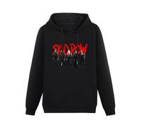 GIALESS Men's Cotton Hooded Skid Row Hoody White Color Mens Fashion Print Long Sleeve Skid Row Logo Hoodie Tops Hoodies Tshirt Casual Hoodie Black XL