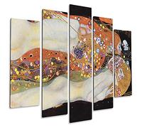 Giallobus - 5 Panneau Multiple Art Board - Gustav Klimt - Serpents d'eau 2 - Bois MDF - 140x100