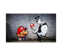 Giallobus - Cadre - Banksy - Super Mario - Verre acrylique - 100L x 60l cm - Tableaux modernes