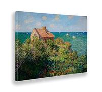 Giallobus - Cadre - Claude Monet - Cottage Bord de mer - Toile - 140x100 - Prêt à accrocher - Peintures Modernes pour la Maison