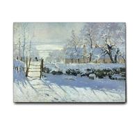 Giallobus - Cadre - Claude Monet - La Pie - Toile - 140x100 - Prêt à accrocher - Peintures Modernes pour la Maison