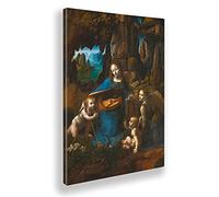 Giallobus - Cadre - Leonardo Da Vinci - La Vierge aux rochers - Toile - 50x70 - Prêt à accrocher - Peintures Modernes pour la Maison