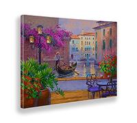 Giallobus - Cadre - Mikki Senkarik - Réflexions romantiques à Venise - Toile - 140x100 - Prêt à accrocher - Peintures Modernes pour la Maison - Prêt à accrocher
