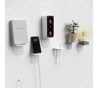 Giallobus - Étagères murales - Fly - Verre Acrylique + Ruban adhésif Double Face - 10L x 10l cm - 01 - White Color - Kit 6 de Fixation - Rapide par adhésif ou vis