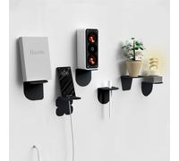 Giallobus - Étagères murales - Fly - Verre Acrylique + Ruban adhésif Double Face - 10L x 10l cm - 03 - Black Color - Kit 6 de Fixation - Rapide par adhésif ou vis