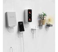 Giallobus - Étagères murales - Fly - Verre Acrylique + vis et Chevilles - 10L x 10l cm - 01 - White Color - Kit 6 de Fixation - Rapide par adhésif ou vis