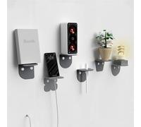 Giallobus - Étagères murales - Fly - Verre Acrylique + vis et Chevilles - 10L x 10l cm - 02 - Grey Color - Kit 6 de Fixation - Rapide par adhésif ou vis