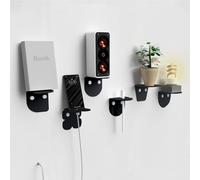 Giallobus - Étagères murales - Fly - Verre Acrylique + vis et Chevilles - 10L x 10l cm - 03 - Black Color - Kit 6 de Fixation - Rapide par adhésif ou vis