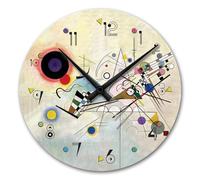 Giallobus - Horloge de Ligne Basic - Vassily Kandinsky - Composition n ° 8 - Bois MDF - Basic 30x30 - Mécanisme Silencieux - Prêt à accrocher - Modernes