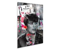 Giallobus - Impression sur Toile - 01 - Tribute Alain Delon - Verre Acrylique - 70x100 - Prêt à accrocher - Peintures pour la Maison