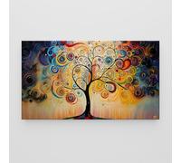 Giallobus - Impression sur toile - Art Collection Home 01 - Toile standard - 140L x 80l cm - 09 - Arbre de vie avec tourbillons - Tableaux modernes