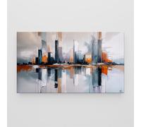 Giallobus - Impression sur toile - Art Collection Home 01 - Toile standard - 140L x 80l cm - 52 - Ville abstraite - Tableaux modernes