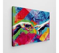 Giallobus - Impression sur toile - Art Pop Art - Toile standard - 140L x 100l cm - 08 - Mains de création Pop art - Tableaux modernes