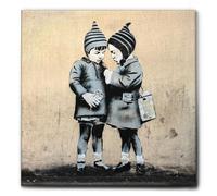 Giallobus - Impression sur toile - Banksy - Enfants, Londres - Toile à cadre standard - 50x50 - Prêt à accrocher - Peintures pour la maison