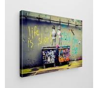 Giallobus - Impression sur toile - Banksy - - Toile standard - 50x35-05 - Les enfants font pipi - Tableaux modernes pour la maison