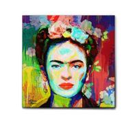 Giallobus - Impression sur toile - Frida - Toile haute épaisseur qualité supérieure - 70x70 - Prêt à accrocher - Peintures pour la maison