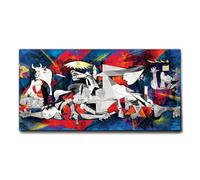 Giallobus - Impression sur toile - Guerre Guernica Pop Art - Toile à cadre standard - 100x50 - Prêt à accrocher - Peintures pour la maison