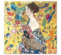 Giallobus - Impression sur toile - Gustav Klimt - Dame avec éventail - Verre acrylique - 50L x 50l cm - Tableaux modernes pour la maison
