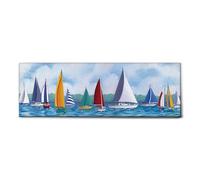 Giallobus - Impression sur toile - Hugh Harris - Fête de voilier - Toile à cadre standard - 150L x 50l cm - Tableaux modernes pour la maison - Prêt à être accroché