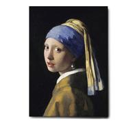 Giallobus - Impression sur toile - Jan Vermeer - La fille à la perle - Toile à cadre standard - 50L x 70l cm - Tableaux modernes pour la maison
