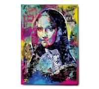 Giallobus - Impression sur toile - La Joconde Pop Art - Toile à cadre standard - 70x100 - Prêt à accrocher - Peintures pour la maison
