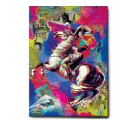 Giallobus - Impression sur toile - Napoléon Pop Art - Toile à cadre standard - 50x70 - Prêt à accrocher - Peintures pour la maison