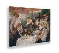 Giallobus - Impression sur Toile - Pierre Auguste Renoir - Déjeuner en Bateau - Toile à Cadre Standard - 140x100 - Prêt à accrocher - Peintures pour la Maison