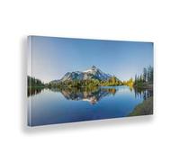 Giallobus - Impression sur Toile - Reflets de la Montagne - Toile à Cadre Standard - 35x17,5 - Prêt à accrocher - Peintures pour la Maison