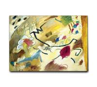 Giallobus - Impression sur toile - Vassily Kandinsky - Improvisation avec des chevaux - Toile à cadre standard - 100x70 - Prêt à accrocher - Peintures pour la maison