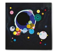 Giallobus - Impression sur toile - Vassily Kandinsky - Quelques cercles - Toile à cadre standard - 70x70 - Prêt à accrocher - Peintures pour la maison