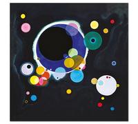 Giallobus - Impression sur toile - Vassily Kandinsky - Quelques cercles - Verre acrylique - 100x100 - Prêt à accrocher - Peintures pour la maison