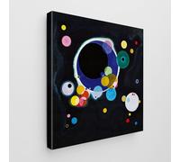 Giallobus - Impression sur toile - Vassily Kandinsky - - Toile standard - 100x100-10 - Quelques cercles - Tableaux modernes pour la maison