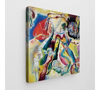 Giallobus - Impression sur toile - Vassily Kandinsky - - Toile standard - 100x100-24 - Cadre avec tache rouge - Tableaux modernes pour la maison