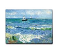 Giallobus - Impression sur toile - Vincent Van Gogh - La mer aux Saintes Maries - Toile à cadre standard - 100L x 70l cm - Tableaux modernes
