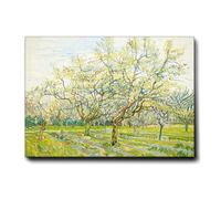 Giallobus - Impression sur toile - Vincent Van Gogh - Le verger blanc - Cadre en toile de qualité supérieure - 100L x 70l cm - Tableaux modernes pour la maison