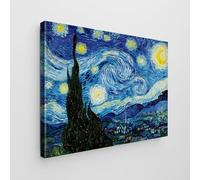 Giallobus - Impression sur toile - Vincent Van Gogh - - Toile standard - 100x70-01 - Nuit étoilée - Tableaux modernes pour la maison