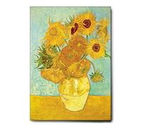 Giallobus - Impression sur toile - Vincent Van Gogh - Tournesols - Toile à cadre standard - 50L x 70l cm - Tableaux modernes