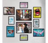 Giallobus - Lot de 10 affiches murales - Collection d'art de rue 1 - Papier couché - | 2 x A3 42x30cm | 4 x A4 30x21cm | 4 x A5 21x15cm | - SANS CADRES - Tableaux modernes salon