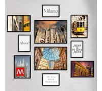 Giallobus - Lot de 10 Affiches murales - Collection de la Ville de Milan - Papier couché - | 2 x A3 42x30cm | 4 x A4 30x21cm | 4 x A5 21x15cm | - sans Cadres - Tableaux Modernes Salon