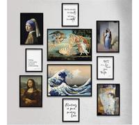 Giallobus - Lot de 10 affiches murales - Collection Les grands artistes 1 - Papier couché - | 2 x A3 42x30cm | 4 x A4 30x21cm | 4 x A5 21x15cm | - SANS CADRES - Tableaux modernes salon